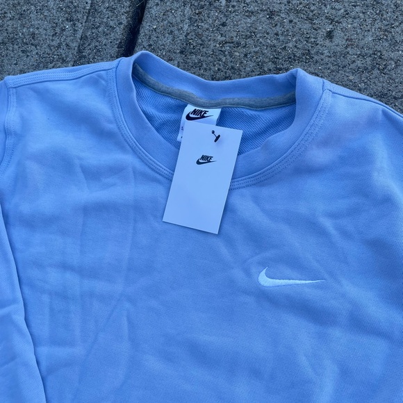 Nike Sportswear Crew Neck French Terry Sweatshirt Blue 637902-548 Mens - Picture 4 of 5